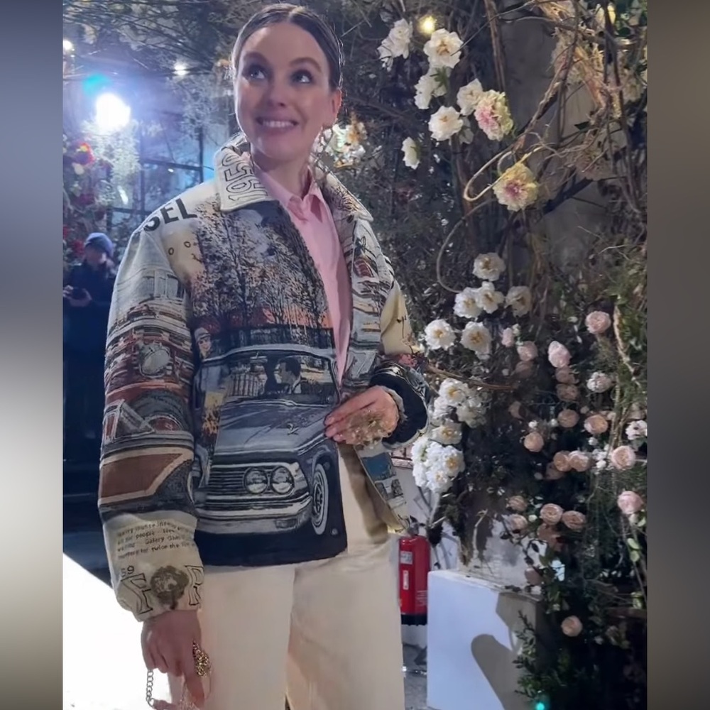 ZARA FORD © JACQUARD PUFFER JACKET LARGE - Picture 9 of 12